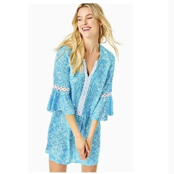 Lilly Pulitzer Hollie 3/4 Sleeve Tunic Dress Took Me By Sunrise - Picture 1 of 12